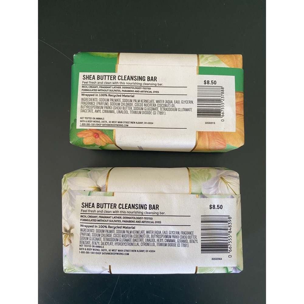 Bath &‎ Body Works Cucumber Shea Butter Cleansing Bar Soap Lot of 2 - New - Picture 2 of 2